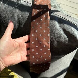 Christian Dior silk necktie brown blue Made in usa Italian fabric